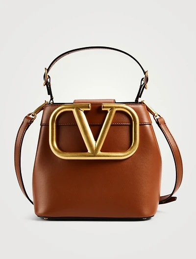 SUPERVEE Leather Bucket Bag