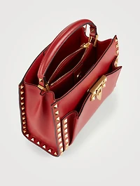Small Rockstud Alcove Leather Top Handle Bag