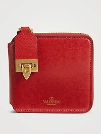 Small Rockstud Leather Bifold Wallet