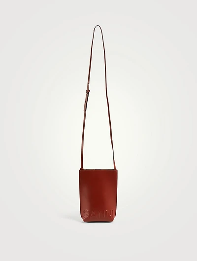 Recycled Leather Crossbody Phone Bag