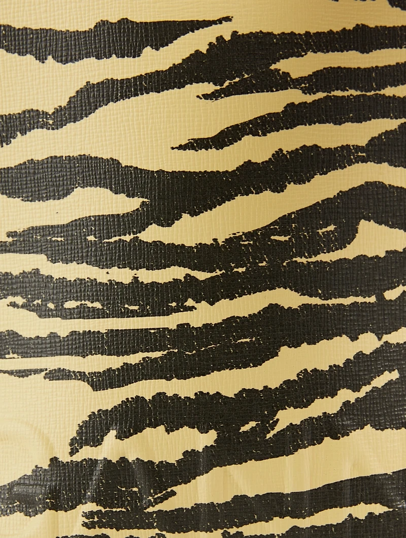 Recycled Leather Crossbody Phone Bag In Zebra Print