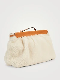 Luz Shearling And Leather Clutch