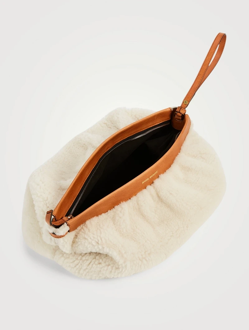 Luz Shearling And Leather Clutch