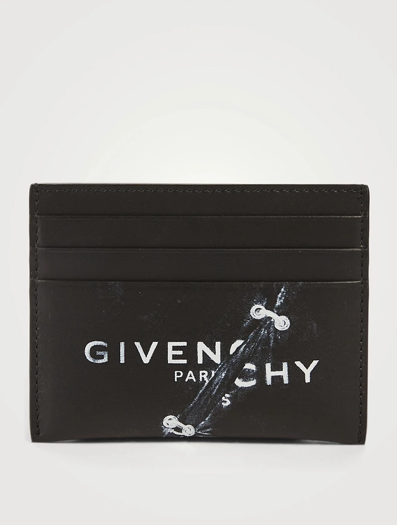 Leather Card Holder With Trompe L'Oeil Print