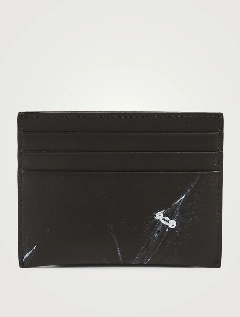 Leather Card Holder With Trompe L'Oeil Print