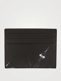 Leather Card Holder With Trompe L'Oeil Print