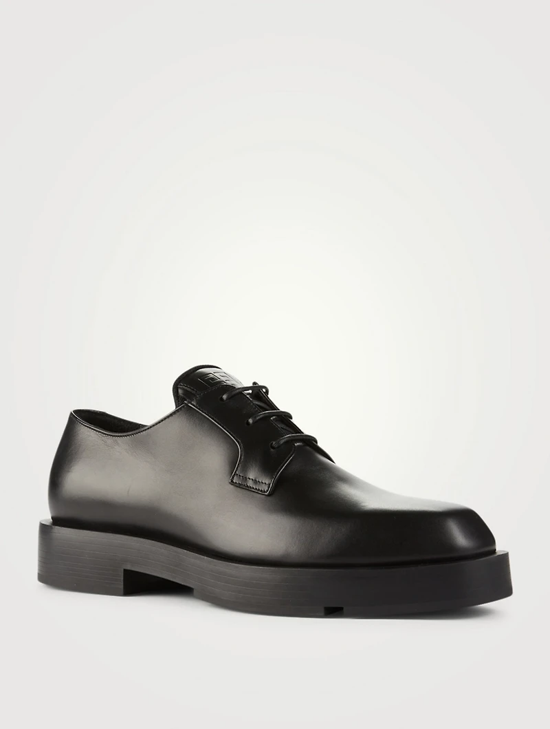 Squared Leather Derby Shoes