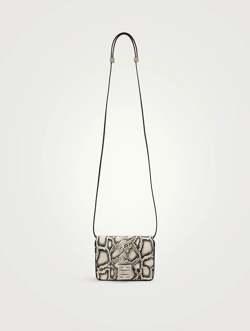 Small 4G Leather Crossbody Bag In Snake Print