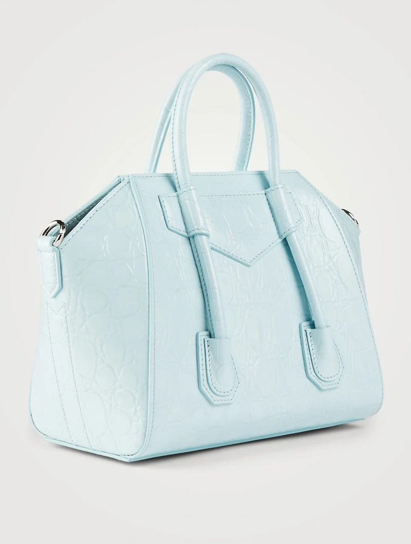 Mini Antigona Croc-Embossed Leather Bag With Lock