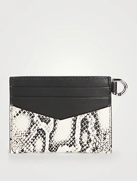 4G Leather Card Holder In Snake Print