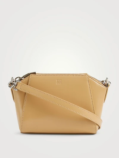 Nano Antigona Leather Crossbody Bag
