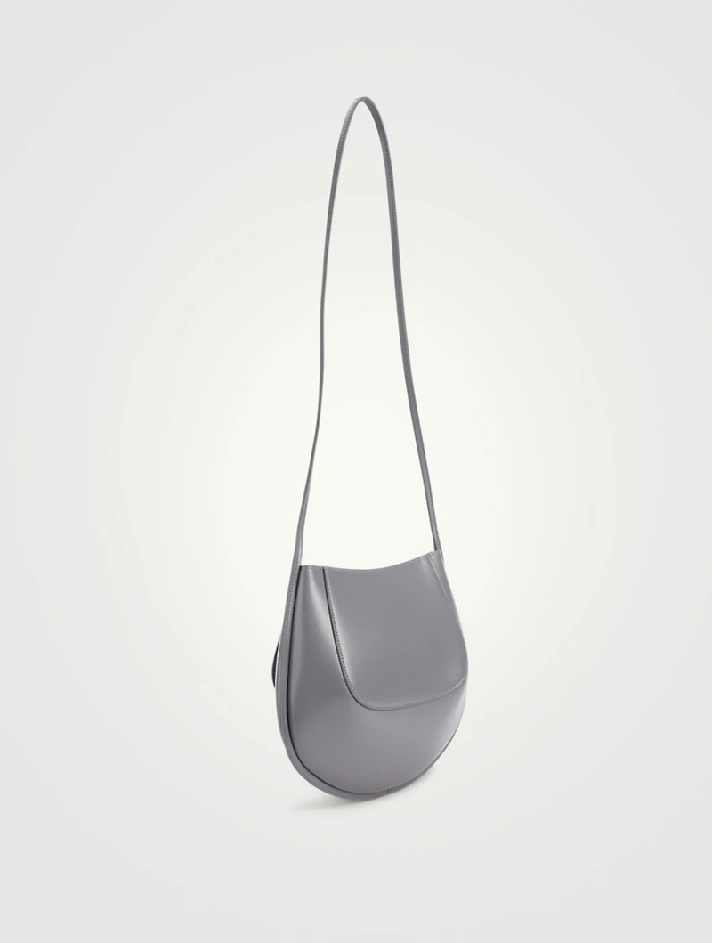 Small Crescent Leather Crossbody Bag