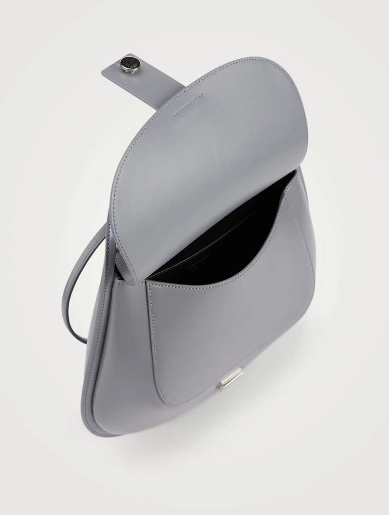 Small Crescent Leather Crossbody Bag