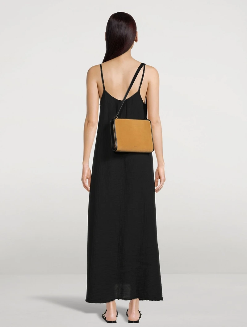 Binding Suede Shoulder Bag