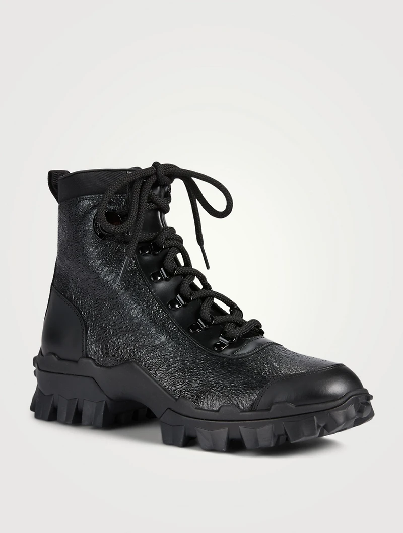 Helis Crackled Leather Hiking Boots