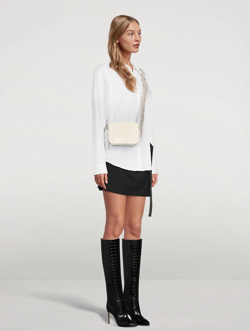 Crystal Fringe Leather Camera Bag