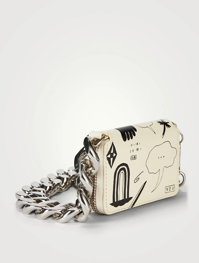 Bike Leather Chain Wallet In Print