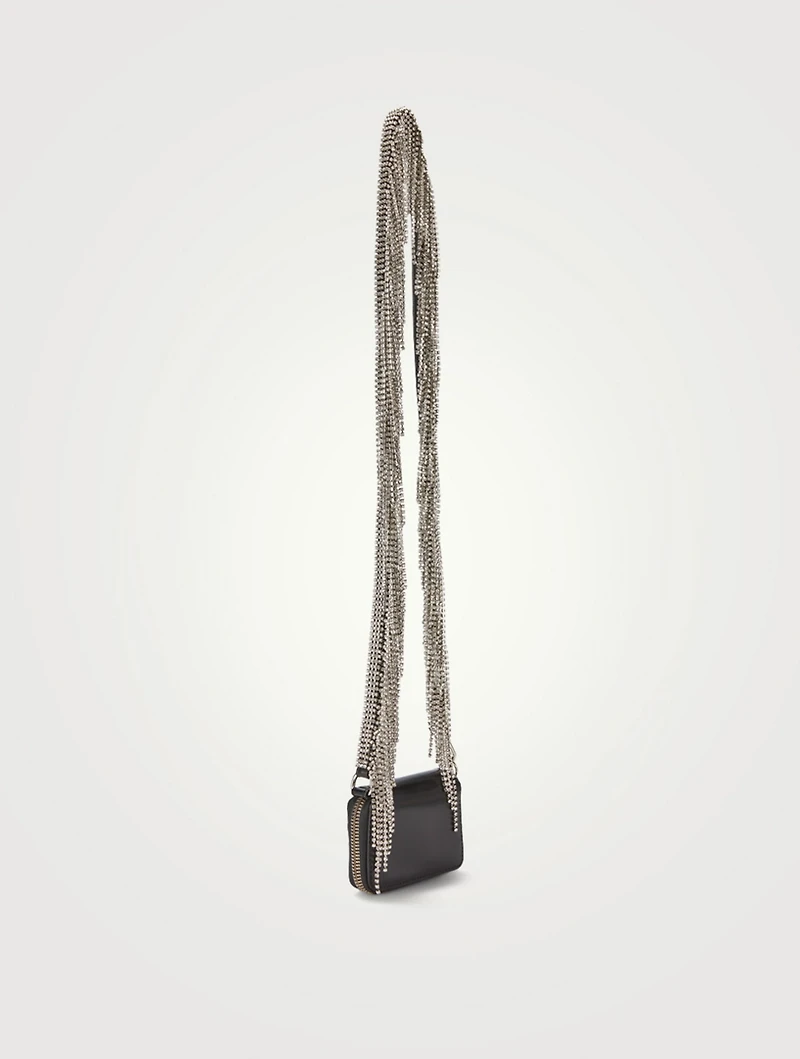 Bike Crystal Fringe Leather Chain Wallet