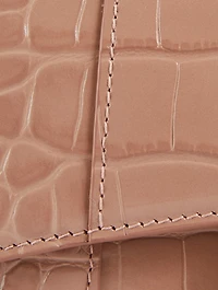 Hourglass Croc-Embossed Leather Top Handle Bag
