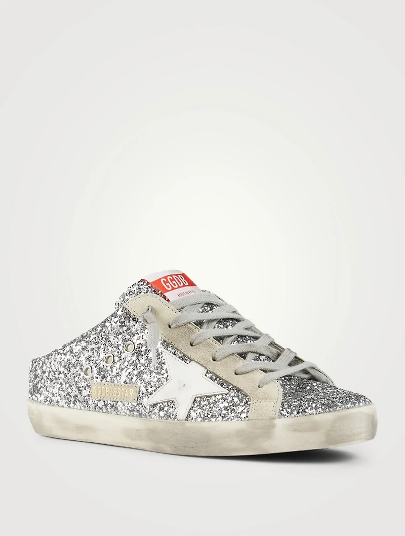 Super-Star Sabot Glitter Mule Sneakers With Leather Star