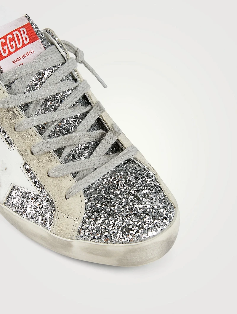 Super-Star Sabot Glitter Mule Sneakers With Leather Star