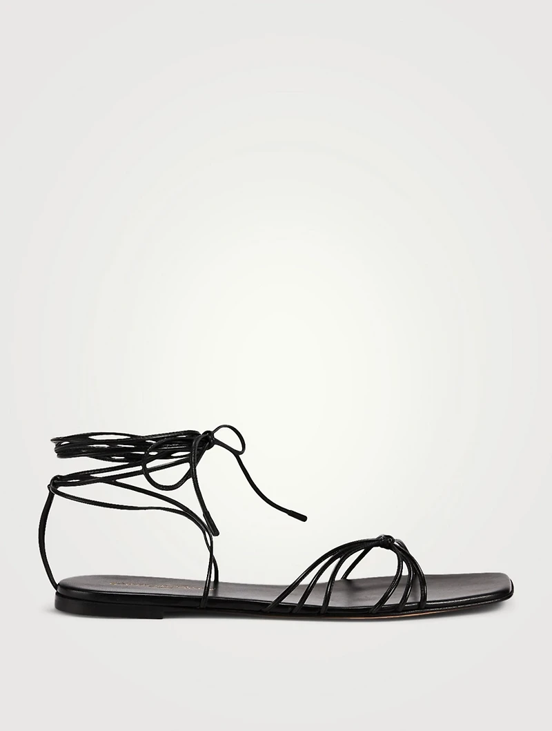 Sylvie Leather Ankle-Tie Sandals