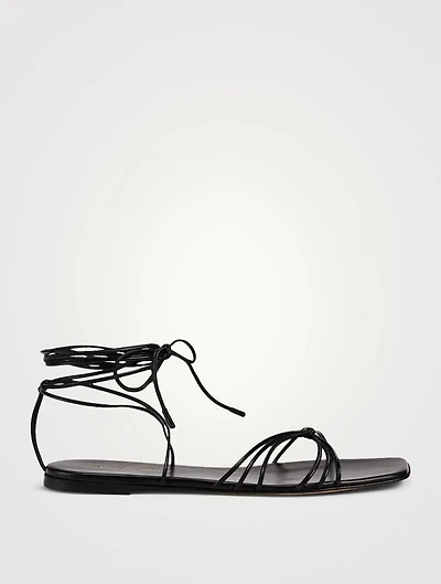 Sylvie Leather Ankle-Tie Sandals