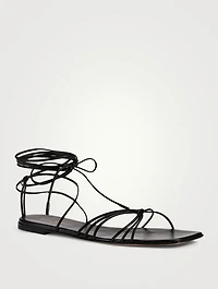 Sylvie Leather Ankle-Tie Sandals