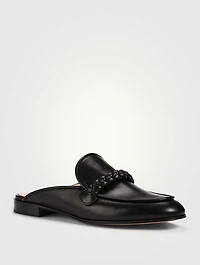 Belem Leather Flat Mules With Braid Detail