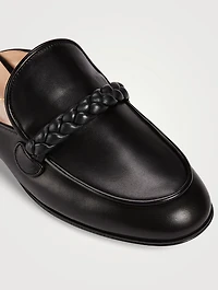 Belem Leather Flat Mules With Braid Detail