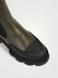 Leather Mid-Calf Chelsea Boots