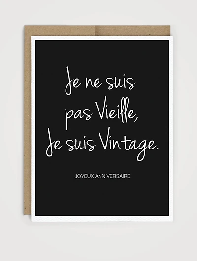 I'm Vintage Birthday Card - French