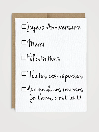 All Occasion Multiple Choice Greeting Card Box Set - French