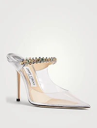 Bing 100 Clear PVC Mules With Crystal Strap