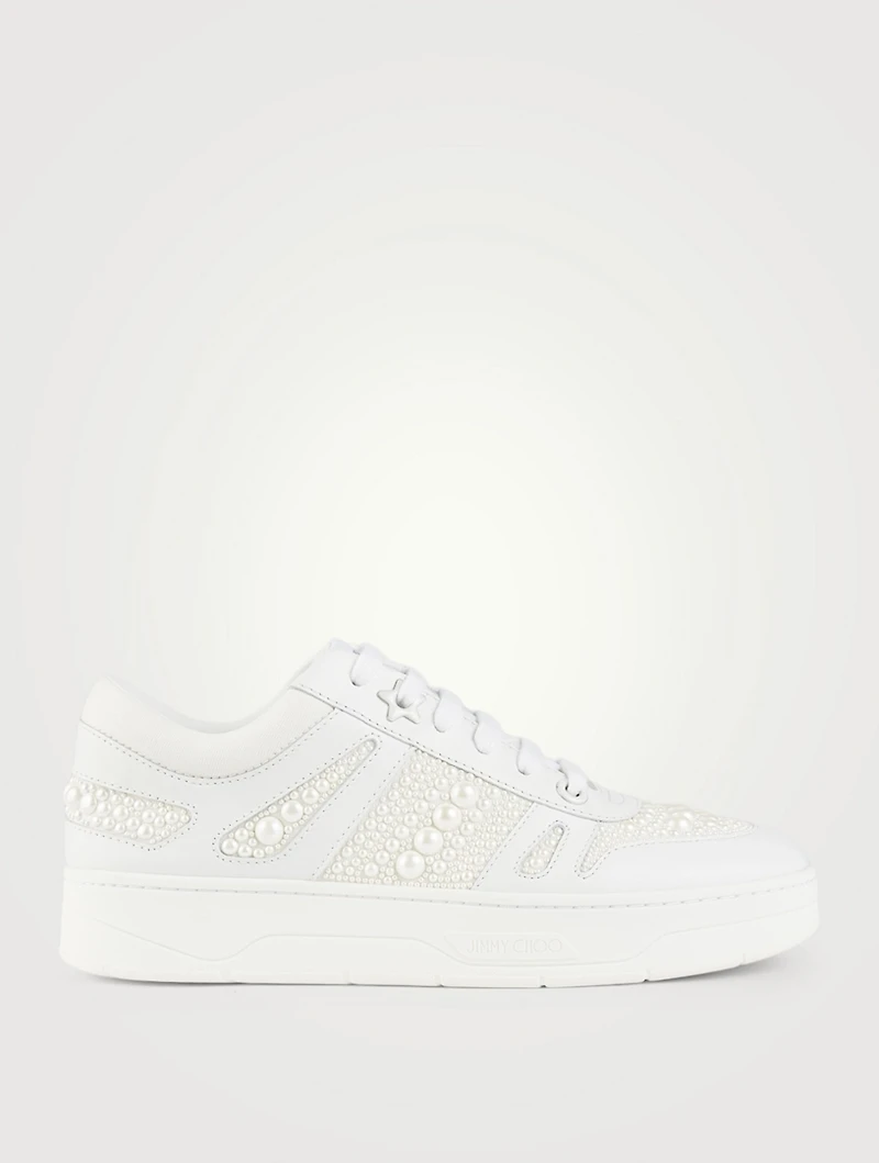 Hawaii/F Pearl Leather Sneakers