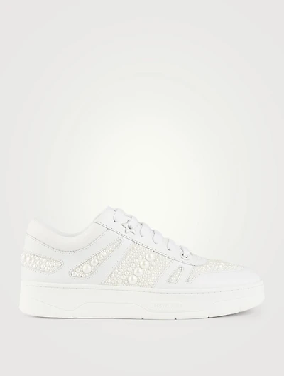 Hawaii/F Pearl Leather Sneakers