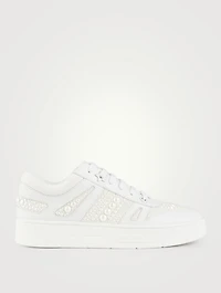 Hawaii/F Pearl Leather Sneakers
