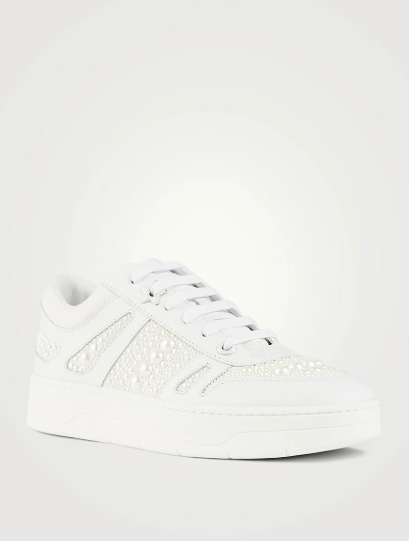 Hawaii/F Pearl Leather Sneakers