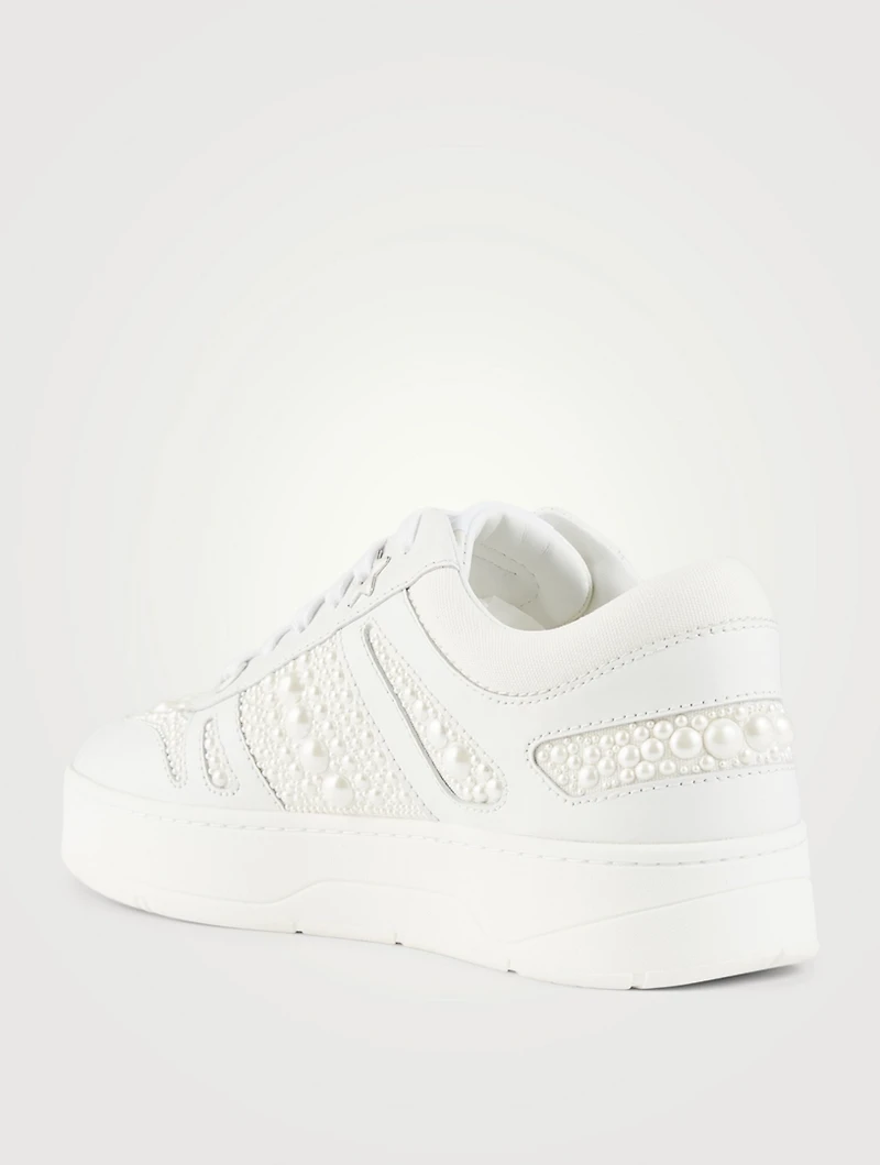 Hawaii/F Pearl Leather Sneakers