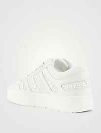Hawaii/F Pearl Leather Sneakers