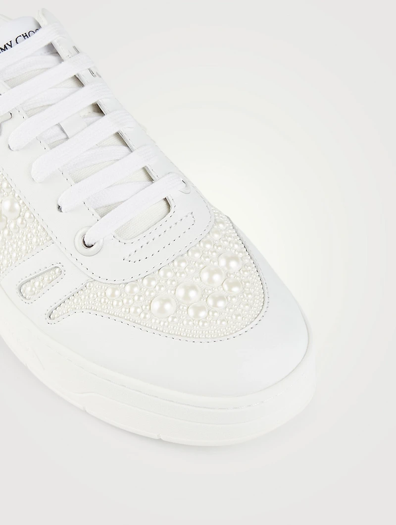 Hawaii/F Pearl Leather Sneakers