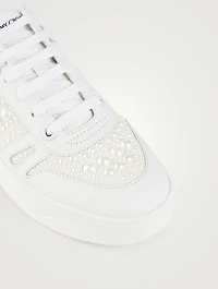 Hawaii/F Pearl Leather Sneakers
