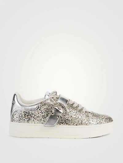 Osaka Metallic Leather And Glitter Sneakers