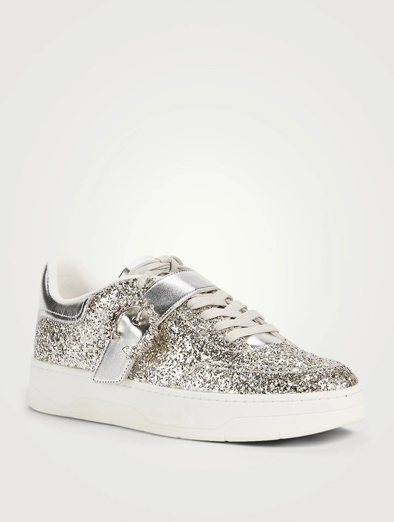 Osaka Metallic Leather And Glitter Sneakers