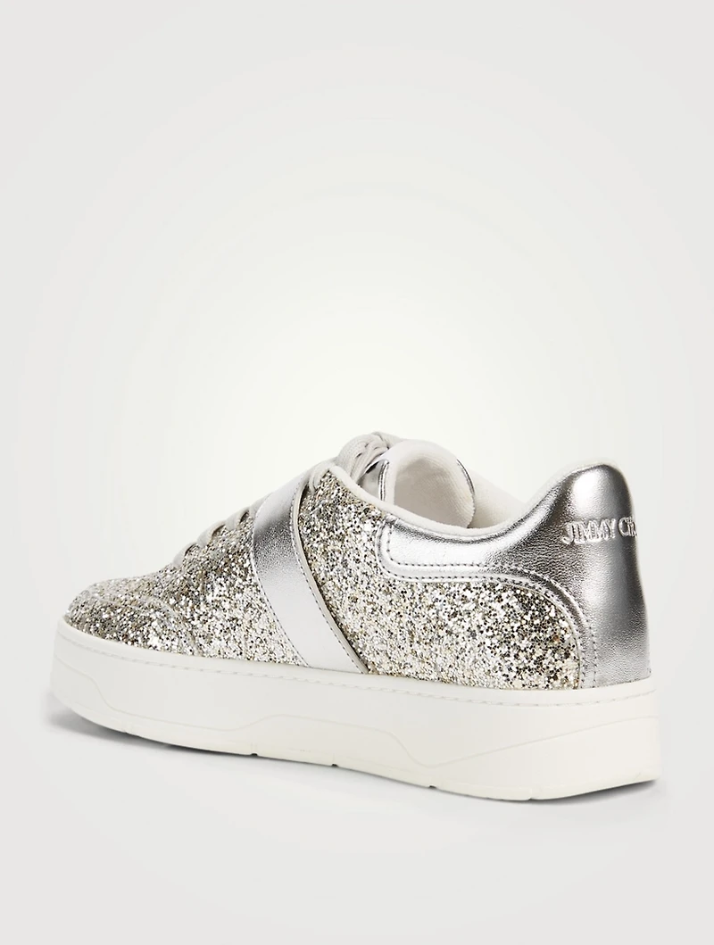 Osaka Metallic Leather And Glitter Sneakers