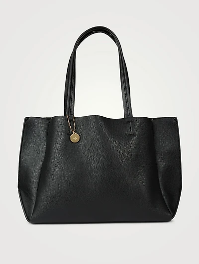 Large Vegan Leather Tote Bag