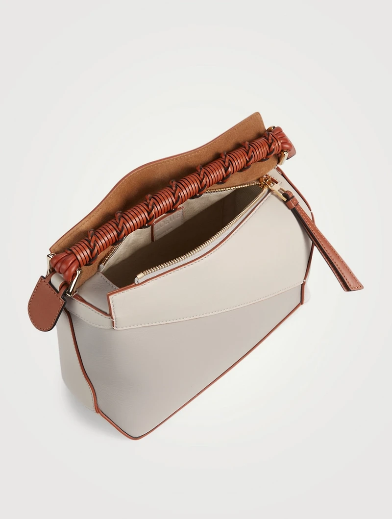 Small Puzzle Edge Leather Bag