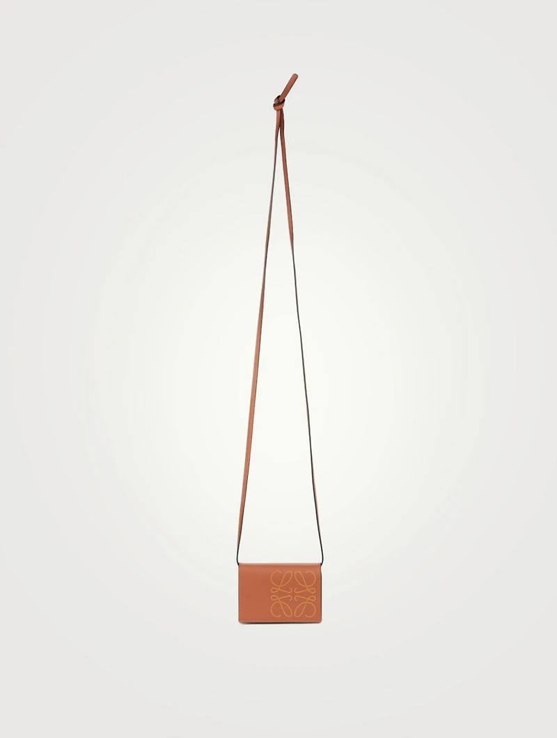 Brand Leather Card Hold With Strap