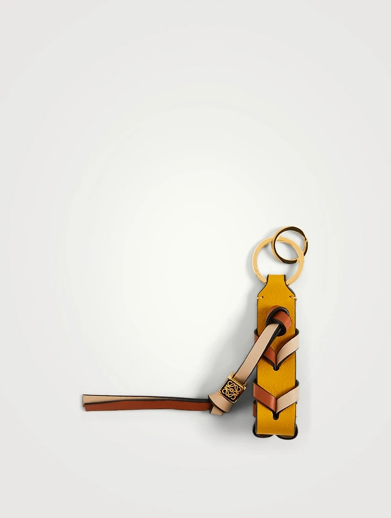 Leather Braided Strap Keyring
