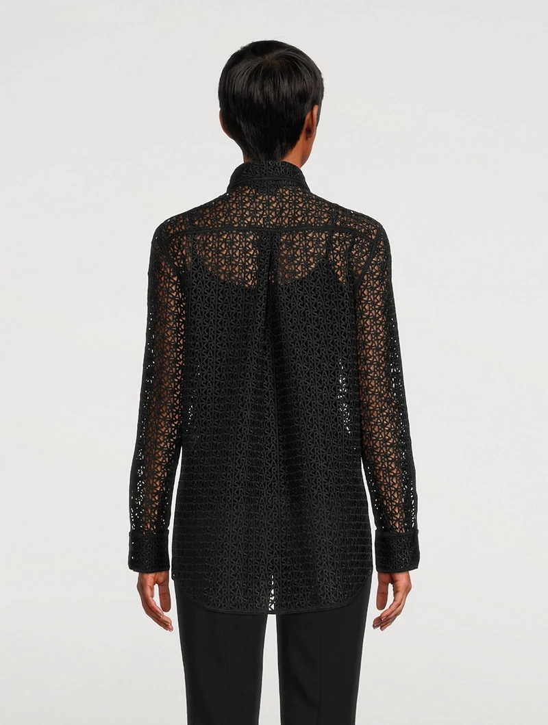 Cutout Logo Embroidered Shirt